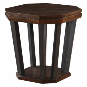 24' X 24' X 24' Antique White Solid Wood End Table