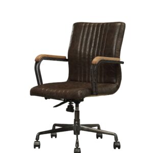 22.37" x 25.5" x 41.5" Black Leather Chair