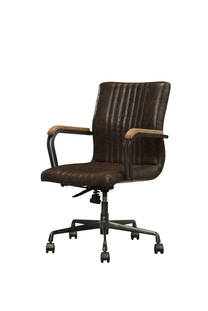 22′ X 26′ X 35-3′ Distressed Chocolate Top Grain Leather Executive Office Chair