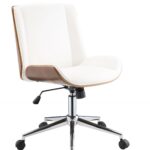 21′ X 25′ X 3438′ White Leatherette And Walnut Office Chair