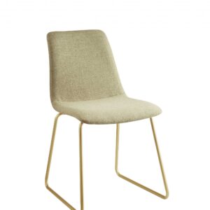17' X 23' X 32' Light Green Fabric And Gold Accent Chair