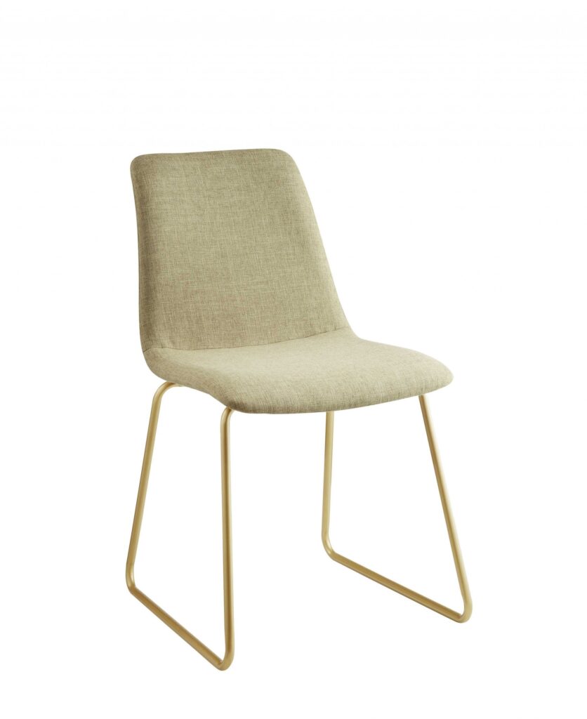 17′ X 23′ X 32′ Light Green Fabric And Gold Accent Chair