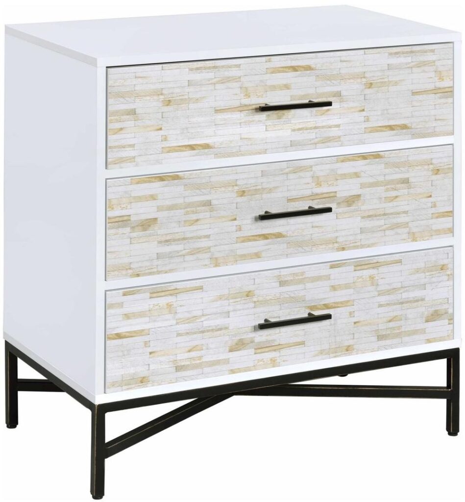 32′ X 19′ X 33′ White  Weathered Wood Pattern Nightstand