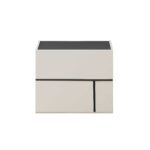 24′ X 17′ X 20′ Cream White And Dark Grey Mdf Nightstand