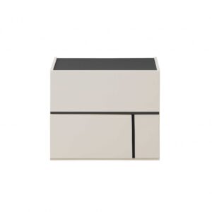 22' X 16' X 27' White Wood Nightstand 2 Drawers