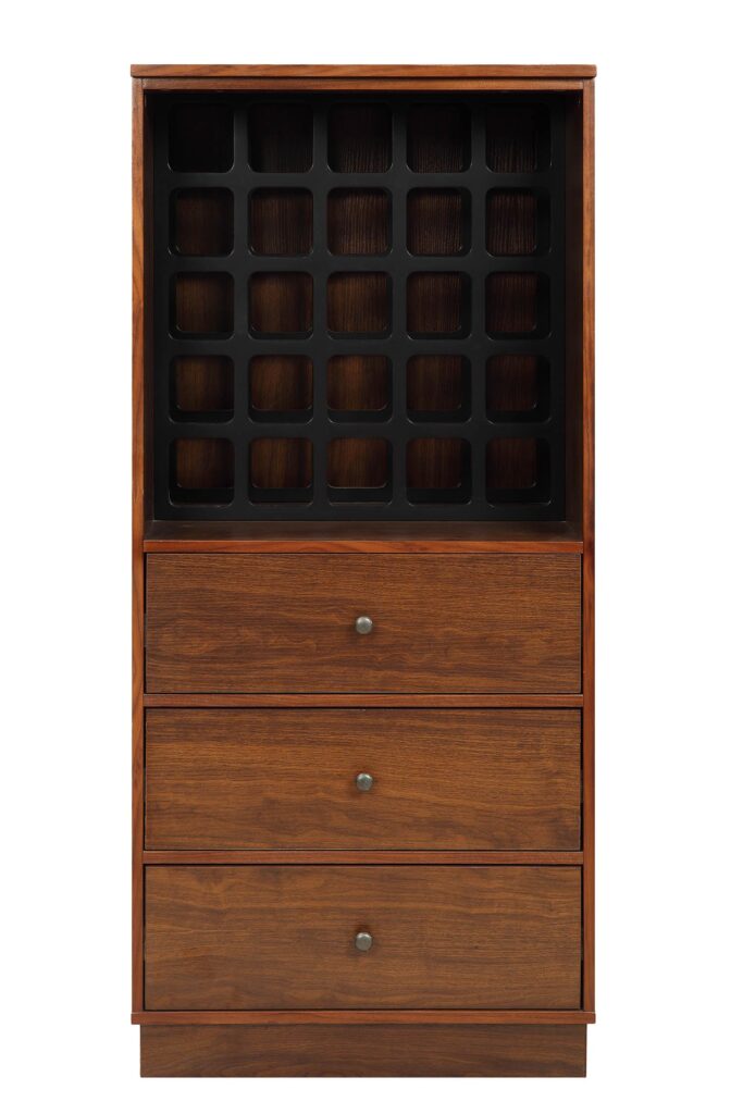 24″ X 20″ X 52″ Wine Cabinet In Walnut – Mdf
