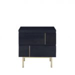 Contemporary Black And Brass Nightstand