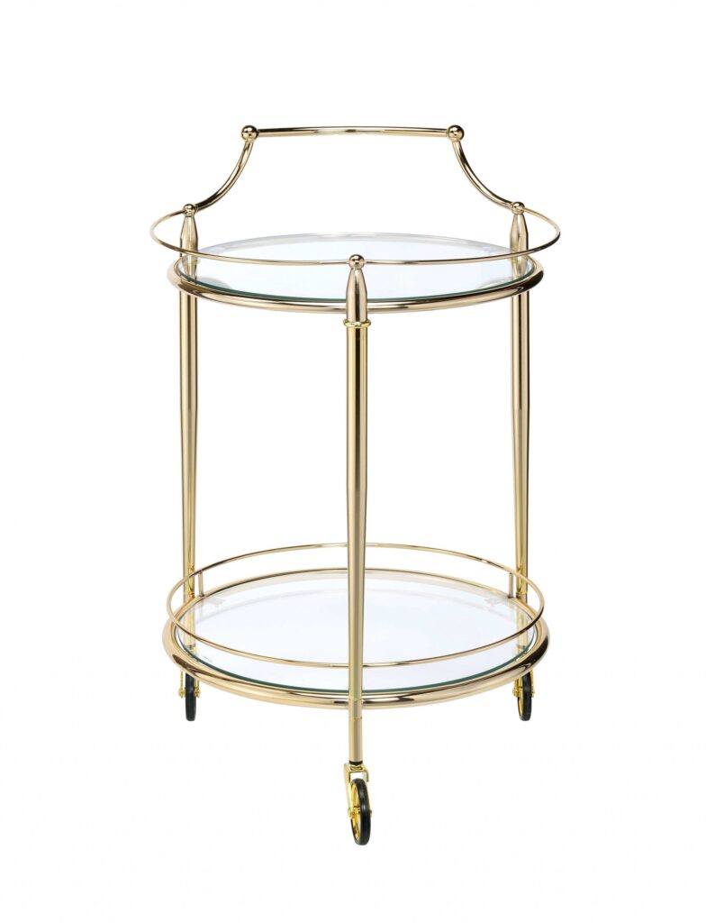 21′ X 20′ X 31′ Gold And Clear Glass Serving Cart