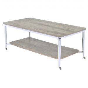 36' X 55' X 20' Antique Pearl Wood Poly-Resin Coffee Table