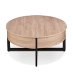 35′ X 35′ X 16′ Natural And Black Particle Board Coffee Table