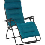 Zero Gravity Recliner – Black Frame – Coral Blue Fabric