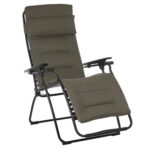 Zero Gravity Recliner – Black Frame – Taupe Fabric