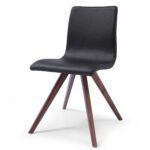 Set of 2 Black Faux Leather Dining Chairs