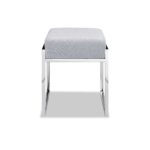 Ottoman Light Gray Fabric Stainless Steel Base