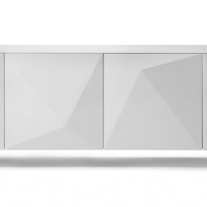 White and Chrome High Gloss Square Coffee Table