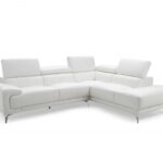 Sectional, Chaise On Right When Facing, White Top Grain Italian Leather,