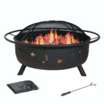 30″ Fire Pit with Charcoal Grill and Spark Screen