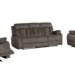 120″ Modern Brow Fabric Sofa Set