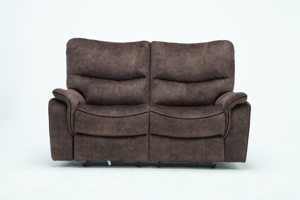 40″ Elegant Dark Brown Fabric Loveseat