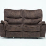 40″ Elegant Dark Brown Fabric Loveseat
