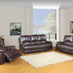 165″ Stylish Brown Leather Couch Set