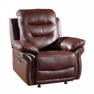 44" Brown Comfortable Leather Recliner Chair