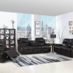 124″ Classy Brown Leather Sofa Set