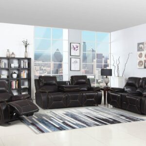 124" Classy Brown Leather Sofa Set