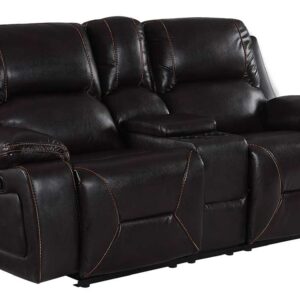 38" Dazzling Twoto Tone Leather Loveseat
