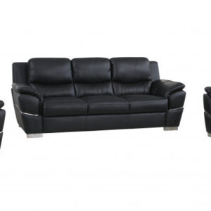 105" Glamorous Brown Leather Sofa Set