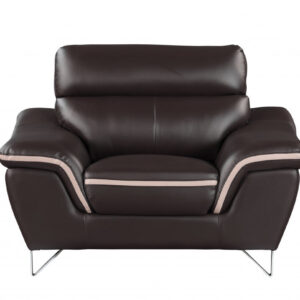 31" Tasteful Dark Grey Leather Loveseat