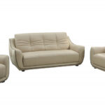 108″ Elegant Beige Leather Sofa Set