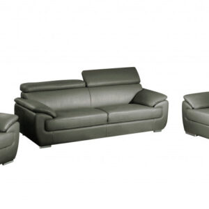 105" Glamorous Brown Leather Sofa Set