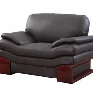 43" Black Contemporary Leather Lounge Chair