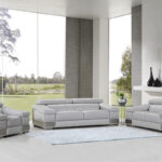 117″ Lovely Light Grey Sofa Set