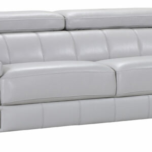 92" Lovely Light Grey Leather Sofa