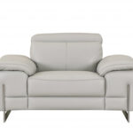 31″ Light Grey Tasteful Leather Chair