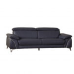 93″ Navy Leather Sofa Set