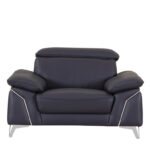 31″ Navy Blue Genuine Italian Leather Chair