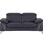 31″ Navy Blue Genuine Italian Leather Loveseat