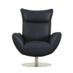 43″ Navy Contemporary Leather Lounge Chair