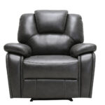 40″ Grey Contemporary Leather Reclining Chair