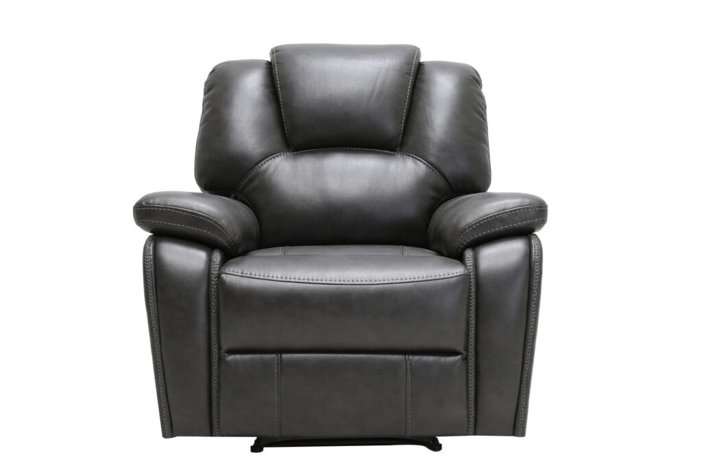 40″ Grey Contemporary Leather Power Reclining Chair