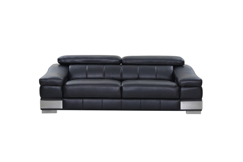 31to 39″ Modern Black Leather Sofa