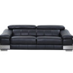 31to 39″ Modern Black Leather Sofa