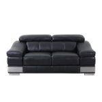 31to 39″ Modern Black Leather Loveseat