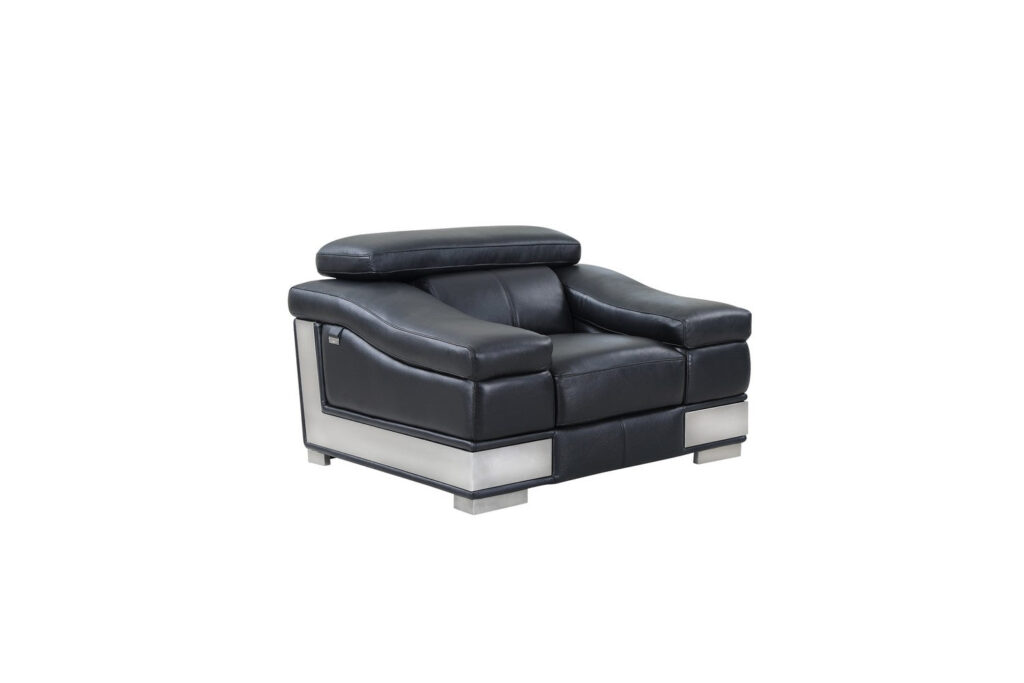31″ to 39″ Black Modern Leather Chair