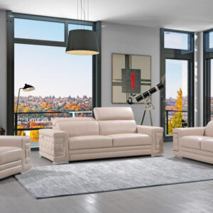 124" Classy Brown Leather Sofa Set
