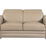 29to 38″ Modern Beige Leather Loveseat