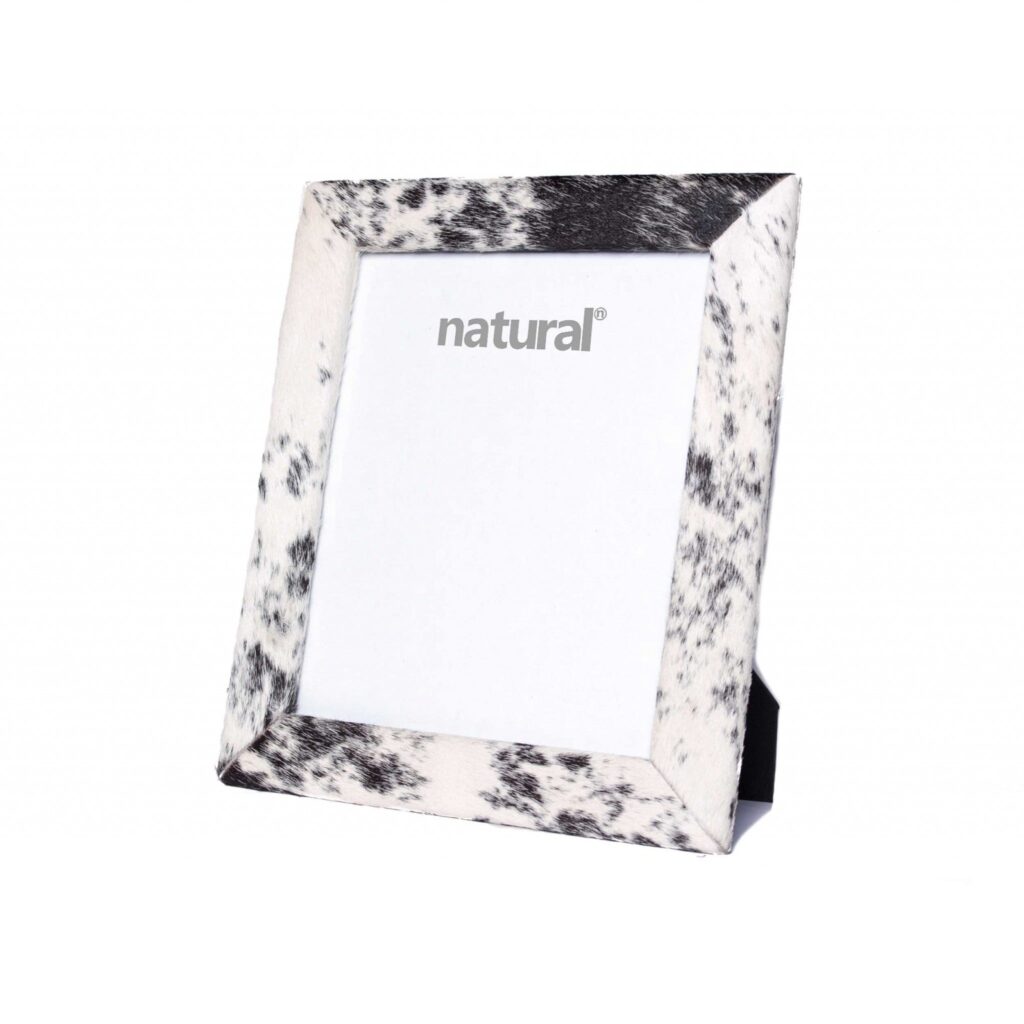 8″ x 10″ Black and White Cowhide Picture Frame